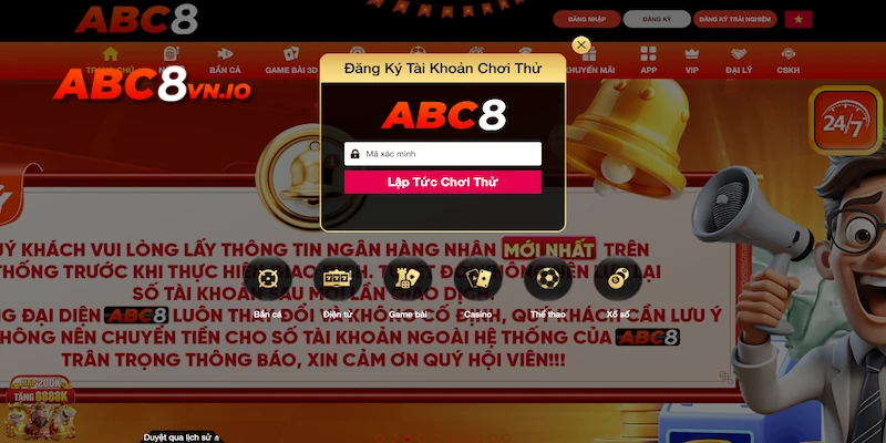 Đăng ký tài khoản tham gia bắn cá ABC8